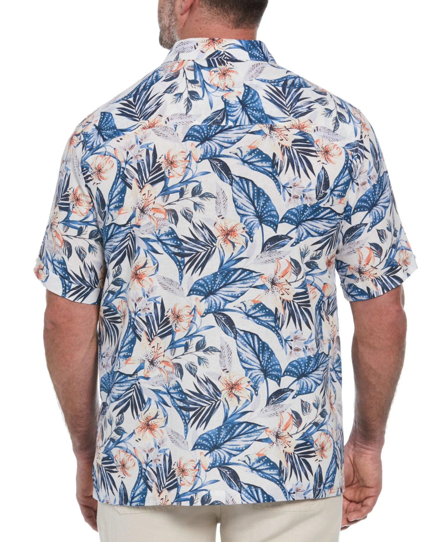 Big & Tall Linen Blend Floral Print Shirt 2 Big & Tall Linen Blend Floral Print Shirt - Image 2