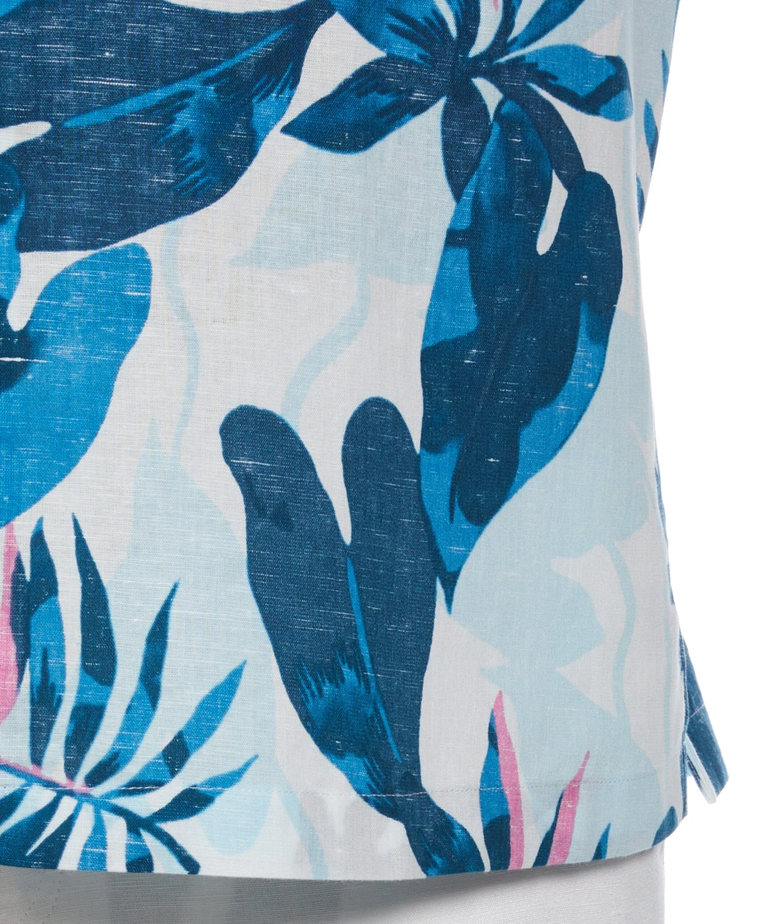 Big & Tall Linen Blend Reverse Tropical Print Shirt 4 Big & Tall Linen Blend Reverse Tropical Print Shirt - Image 4