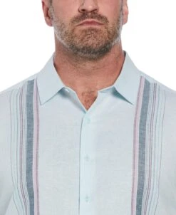Big & Tall Linen Blend Stripe Panel Shirt -Cubavera Big Tall Linen Blend Stripe Panel Shirt Cubavera 3