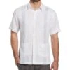 Big & Tall Striped Panel Double Lower Pocket Guayabera Shirt