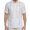 Contrast Embroidered Guayabera