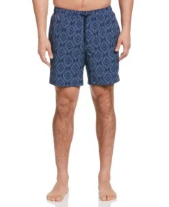 Cubavera™ Geo Print 7" Swim Short