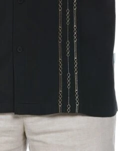 Cubavera™ Geo Stitched Pintuck Shirt -Cubavera Cubavera mens Cubaveratm Geo Stitched Pintuck Shirt Casual Shirts black 4
