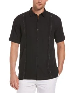 Cubavera™ Short Sleeve Embroidered Double Tuck Shirt
