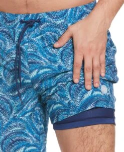 Cubavera™ Wave Print 7" Swim Short -Cubavera Cubavera mens Cubaveratm Wave Print 7 Swim Short Swim blue 4