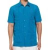 Geo Embroidered Guayabera Shirt