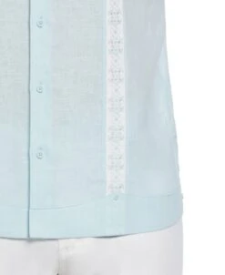 Linen Blend Embroidered Panel Guayabera Shirt -Cubavera Linen Blend Embroidered Panel Guayabera Shirt Cubavera 3