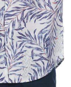 Linen Blend Geo Leaf Print Shirt -Cubavera Linen Blend Geo Leaf Print Shirt Cubavera 5