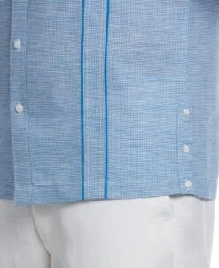 Linen Blend Houndstooth Guayabera Shirt -Cubavera Linen Blend Houndstooth Guayabera Shirt Cubavera 3