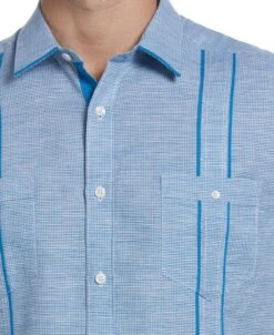 Linen Blend Houndstooth Guayabera Shirt -Cubavera Linen Blend Houndstooth Guayabera Shirt Cubavera 4