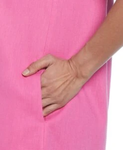 Linen Blend Off-Shoulder Knee-Length Dress -Cubavera Linen Blend Off Shoulder Knee Length Dress Cubavera 3