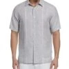 Linen Blend Yarn Dye Panel Guayabera Shirt