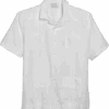 Cubavera Modern Fit Short Sleeve Linen Guayabera Shirt, White