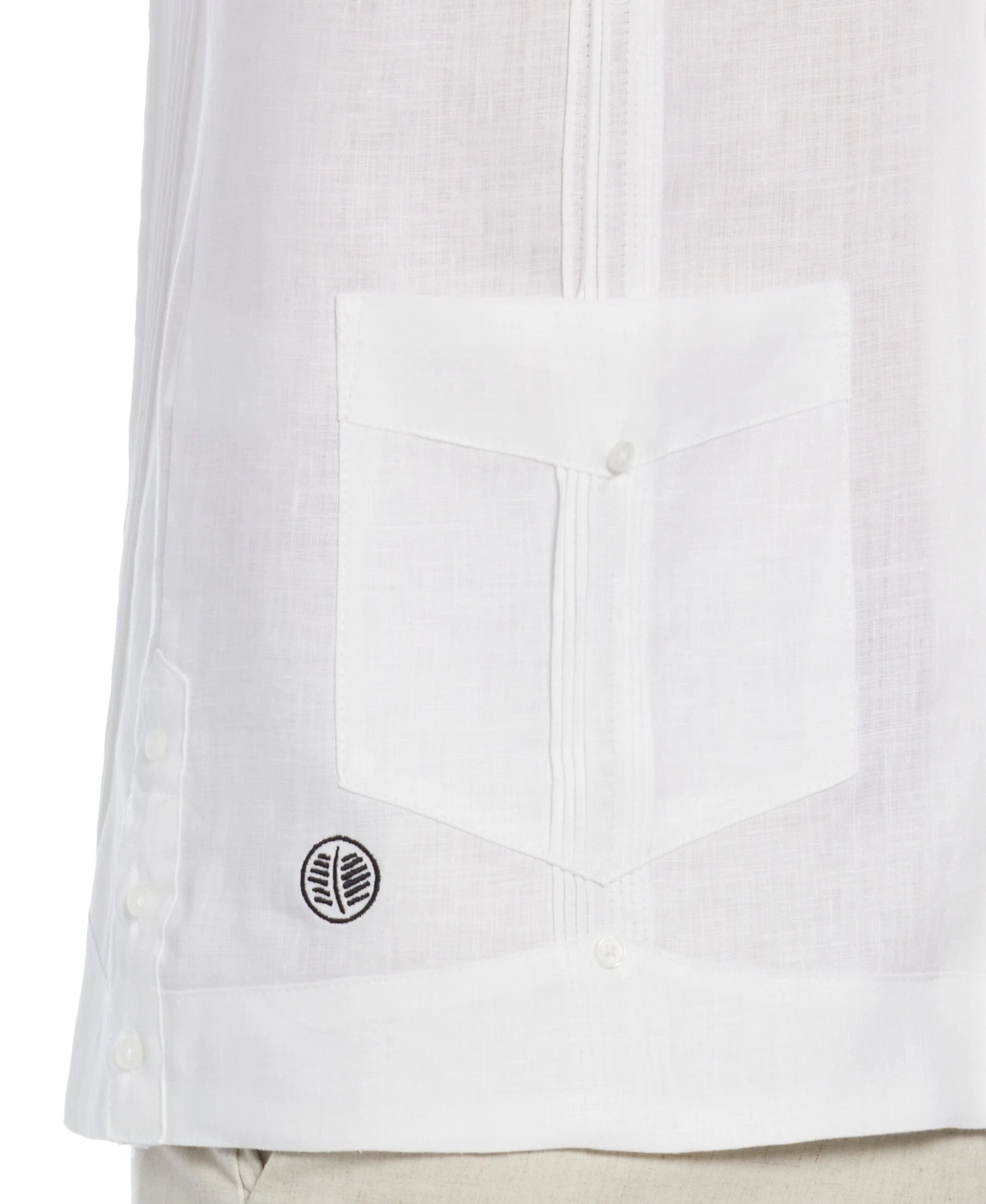 Miami Dolphins Throwback Logo Linen Short Sleeve 4 Pocket Guayabera 4 Miami Dolphins Throwback Logo Linen Short Sleeve 4 Pocket Guayabera - Image 4