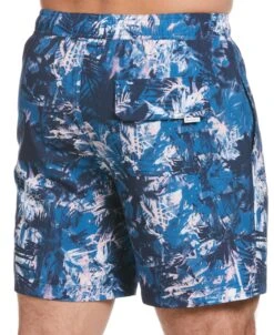 Palm Print 7" Swim Short -Cubavera Palm Print 7 Swim Short Cubavera 3