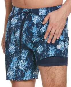 Pineapple Print 7" Swim Trunks -Cubavera Pineapple Print 7 Swim Trunks Cubavera 4