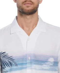 Sunset Chest Print Cuban Collar Shirt -Cubavera Sunset Chest Print Cuban Collar Shirt Cubavera 3