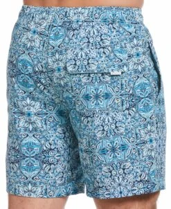 Tile Print 7" Swim Trunks -Cubavera Tile Print 7 Swim Trunks Cubavera 3