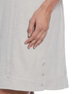 Women's Two-Tone Two-Pocket Linen Blend Guayabera Dress -Cubavera Womens Two Tone Two Pocket Linen Blend Guayabera Dress Cubavera 4