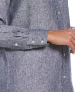 Women's Two-Tone Yarn-Dyed Linen Blouse -Cubavera Womens Two Tone Yarn Dyed Linen Blouse Cubavera 3