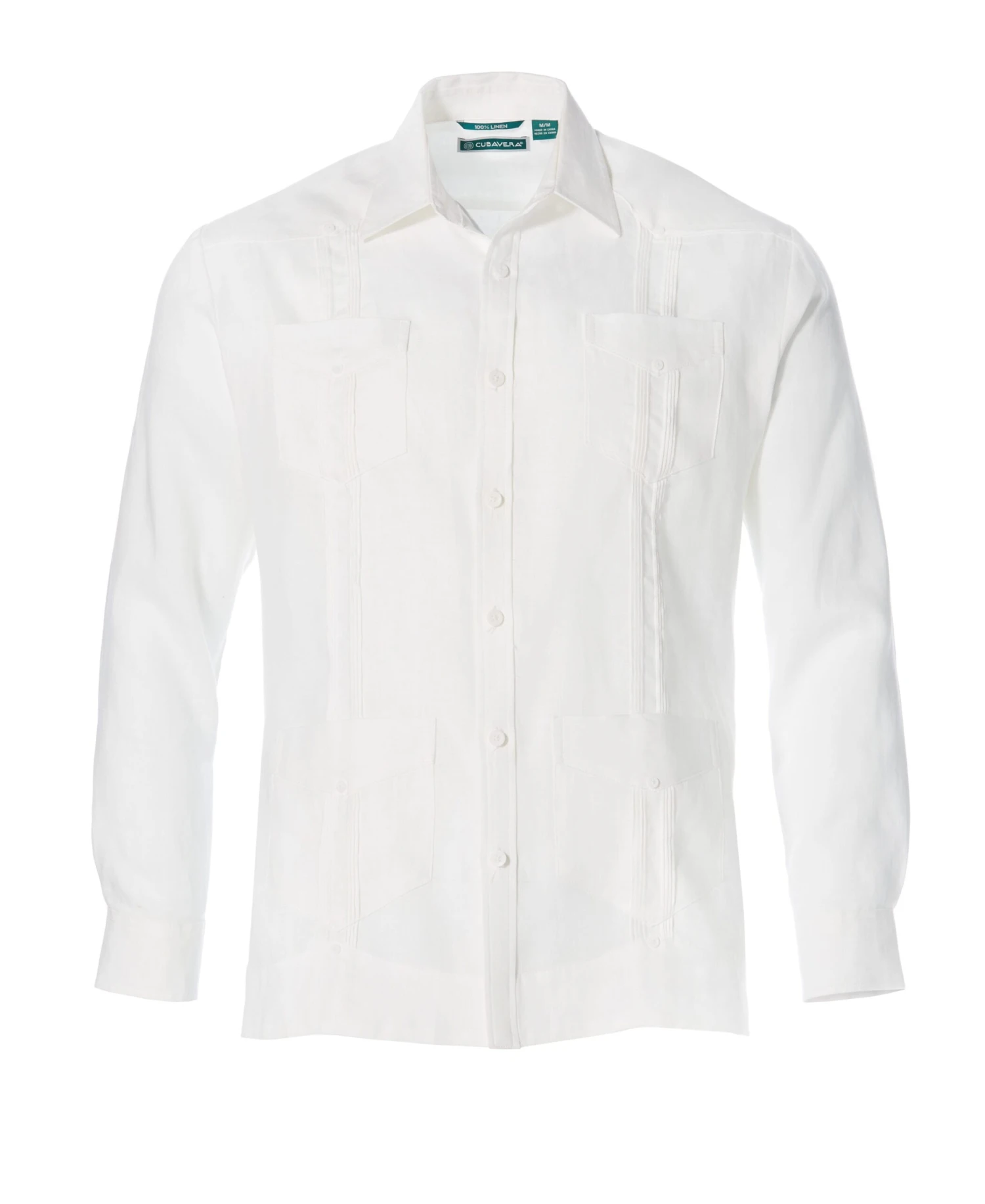 Cubavera™ Big And Tall 100% Linen Long Sleeve 4 Pocket Guayabera 5 Cubavera™ Big And Tall 100% Linen Long Sleeve 4 Pocket Guayabera - Image 5