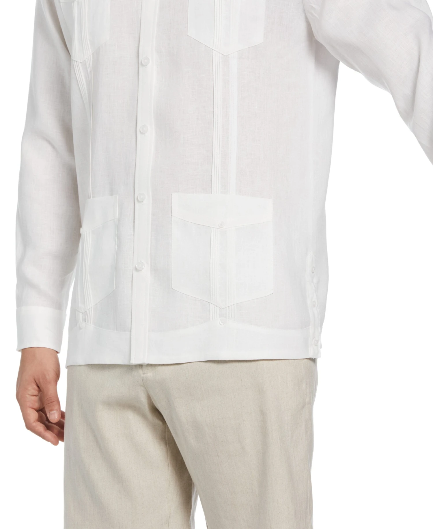 Cubavera™ Big And Tall 100% Linen Long Sleeve 4 Pocket Guayabera 4 Cubavera™ Big And Tall 100% Linen Long Sleeve 4 Pocket Guayabera - Image 4