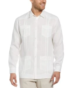 Cubavera™ Big And Tall 100% Linen Long Sleeve 4 Pocket Guayabera