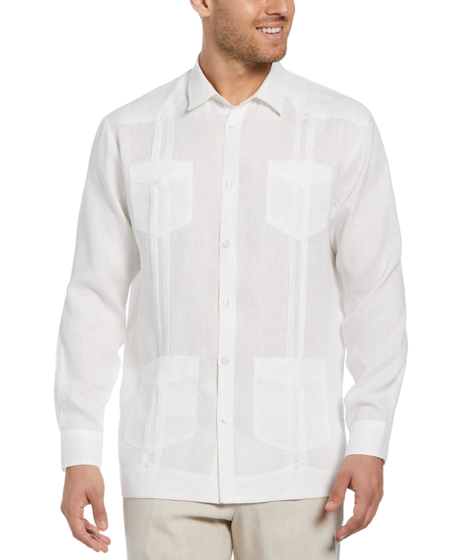Cubavera™ Big And Tall 100% Linen Long Sleeve 4 Pocket Guayabera 1 Cubavera™ Big And Tall 100% Linen Long Sleeve 4 Pocket Guayabera